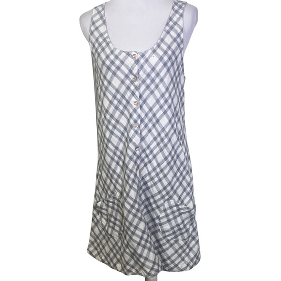 Free People Dresses & Skirts - Free People Boho Windowpane Jumper with Pockets Versatile Dress Casual Large